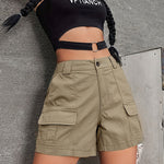 Classic High Waist Cargo Shorts
