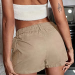 Fashion Utility Elastic Waist Cargo Shorts