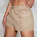 Fashion Utility Elastic Waist Cargo Shorts