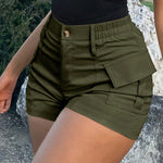 Casual Summer High Waisted Cargo Shorts