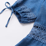 Boho Chic Lace Layered Puff Sleeve Mini Dress