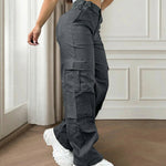 Casual Loose Multi-Pocket High Waisted Cargo Pants