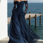 Nadorine Elegant Mesh Off-the-Shoulder A-Line Maxi Dress for Women Casual Beach Vacation Summer 2026