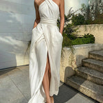 Nadorine Elegant Cross-Neck Sleeveless Slim-Fit Dress for Women Casual Summer Vacation 2026