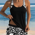 Nadorine Beach Casual Swimsuit Tank Top with Printed Boxer Set for Women Casual Summer Beach Vacation 2026 | Under $25