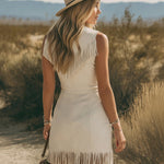Vintage Western Cowgirl Tassel V-neck Sleeveless Dress