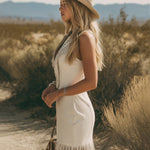 Vintage Western Cowgirl Tassel V-neck Sleeveless Dress
