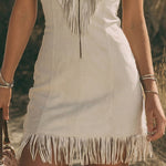 Vintage Western Cowgirl Tassel V-neck Sleeveless Dress