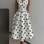 Fashion Polka Dot Sleeveless A-Line Dress