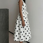 Fashion Polka Dot Sleeveless A-Line Dress