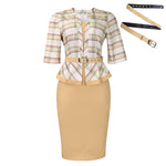 Elegant Classy Bodycon Pencil Business Office Dress with Belt