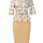 Elegant Classy Bodycon Pencil Business Office Dress with Belt
