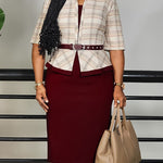 Elegant Classy Bodycon Pencil Business Office Dress with Belt
