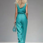 Chic Cargo Style Sleeveless Two Piece Set