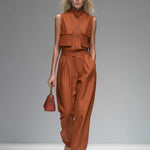 Chic Cargo Style Sleeveless Two Piece Set