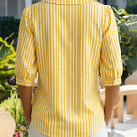 Cute Peter Pan Collar Stripe Blouse