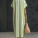 Urban Loose Fit Stripe Maxi Dress with Large Pockets