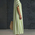 Urban Loose Fit Stripe Maxi Dress with Large Pockets