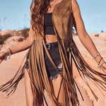 Western Cowgirl Long Fringe Vest