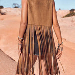 Western Cowgirl Long Fringe Vest