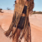 Western Cowgirl Long Fringe Vest