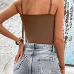 Summer Western Cowgirl Tassel Crop Camisole