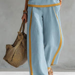 Leisure Colorblock Sleeveless Wide-Legs 2-Piece Set