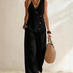 Everyday Comfy Sleeveless Shirt Pants Two Piece Set