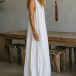 Comfy Loose Fit Sleeveless V-neck Maxi Dress