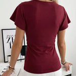 Elegant Wrap V-Neck Ruched Waist Blouse