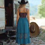 Ethnic Print Loose Hem Boho Western Dress