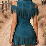 Vintage Western Cowgirl Tassel Bodycon Dress