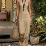 Minimalist Graceful Halter Neck Maxi Dress
