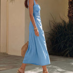 Sweetheart Sleeveless Ruched Midi Dress