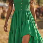 Fashion Strapless Ruffled Irregular Hem Dress