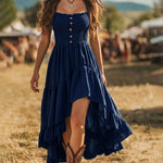 Fashion Strapless Ruffled Irregular Hem Dress