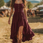 Fashion Strapless Ruffled Irregular Hem Dress