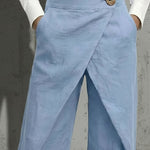 Lightweight Airy Summer Wrap Wide-Leg Pants