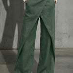 Lightweight Airy Summer Wrap Wide-Leg Pants