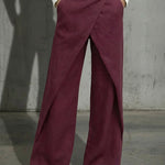 Lightweight Airy Summer Wrap Wide-Leg Pants