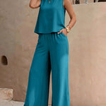 Minimalist Relaxed Fit Sleeveless Two Piece Set