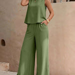Minimalist Relaxed Fit Sleeveless Two Piece Set