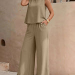 Minimalist Relaxed Fit Sleeveless Two Piece Set