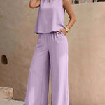 Minimalist Relaxed Fit Sleeveless Two Piece Set