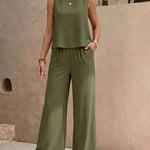 Minimalist Relaxed Fit Sleeveless Two Piece Set