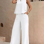Minimalist Relaxed Fit Sleeveless Two Piece Set