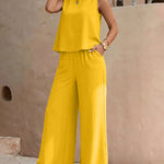 Minimalist Relaxed Fit Sleeveless Two Piece Set
