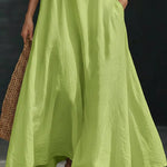 Summer Casual Halterneck Maxi Dress with Pockets