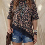 Casual Loose Lace Patchwork Slant Hem Top