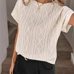 Versatile Jacquard Textured T-shirt